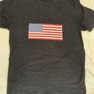 Bella Canvas f22 stars Black Tee with American Flag